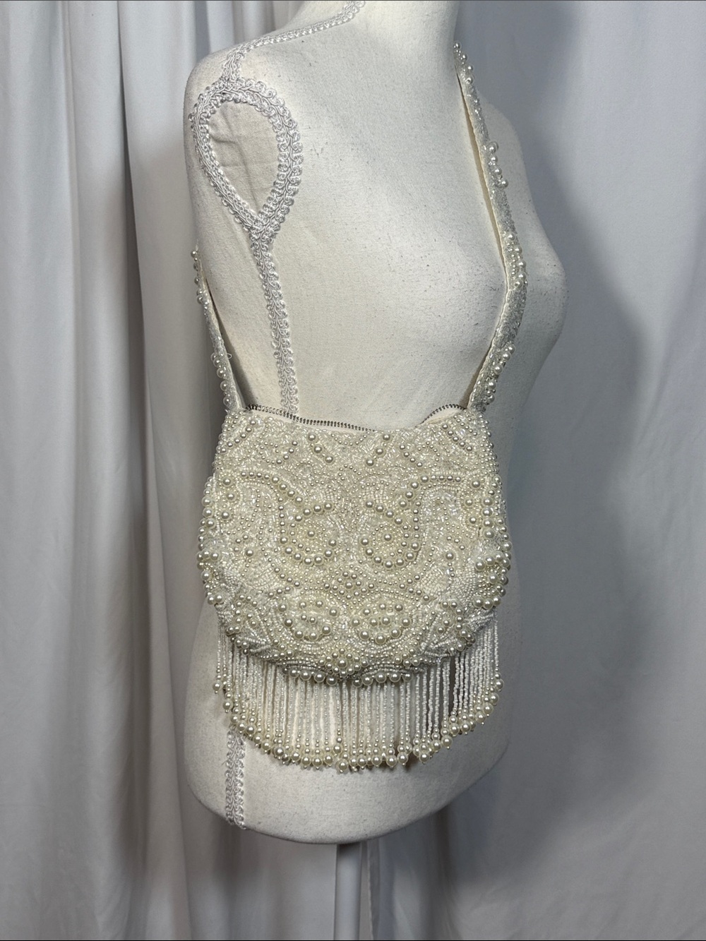 Beaded Shoulder Bag with Fringe